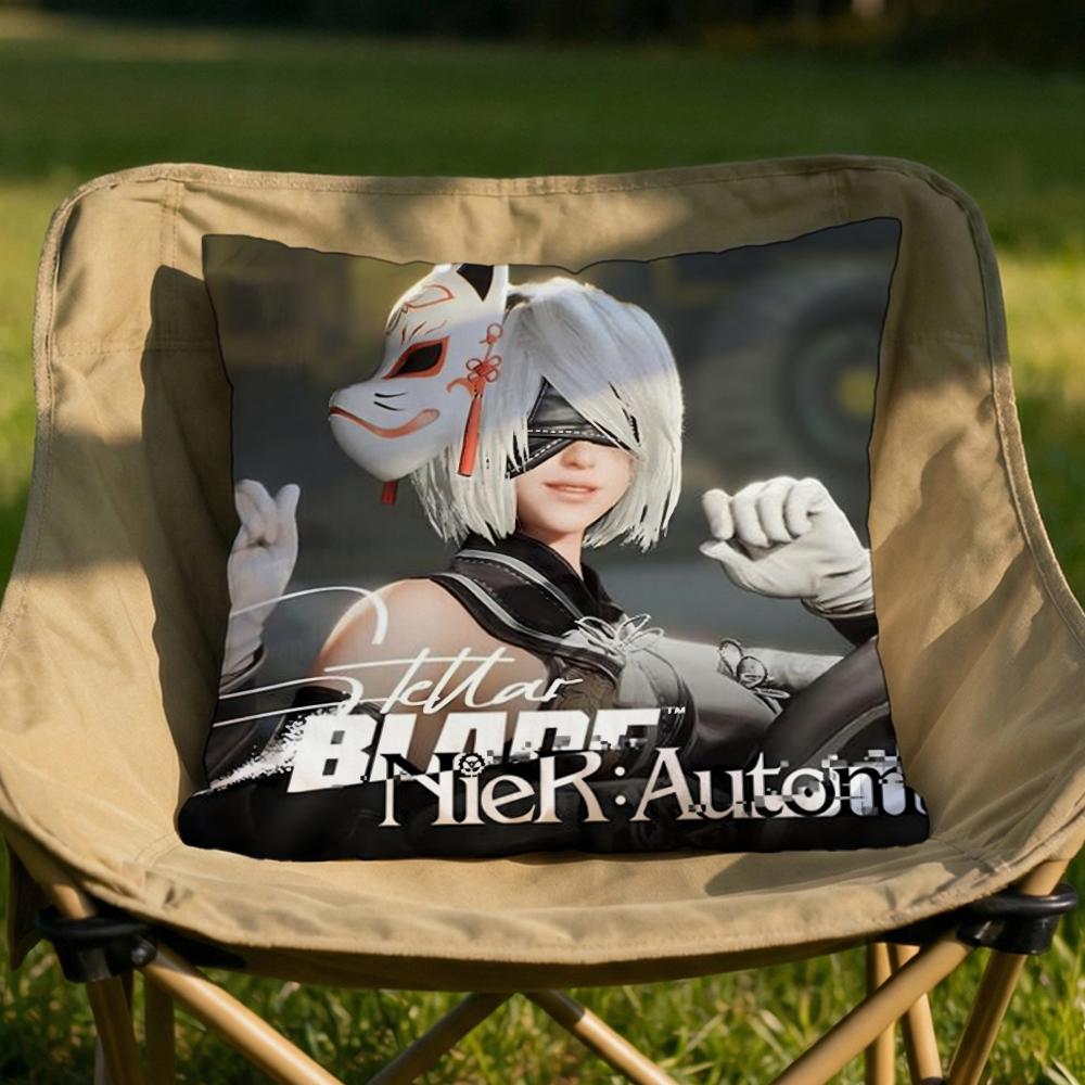 Game NNier DDLC Cushion Cover Soft Reversible Durable Pillow Cover MultiScene Use for Home Car Daily Comfort