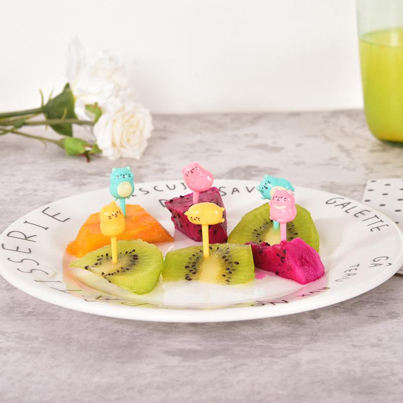 Cartoon Fruit Fork Toothpicks Cute Animal Food Selection Mini Lunch Box Decoration Children'S Food Supplement Tool