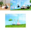 Cute Resin Cartoon Swan Figurines For Miniature Garden And Home Decor