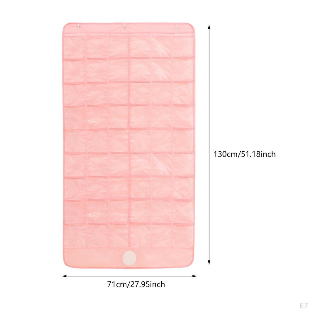 Classroom Pocket Chart Hanging Organizer Pink Household Organization Clear Pockets for