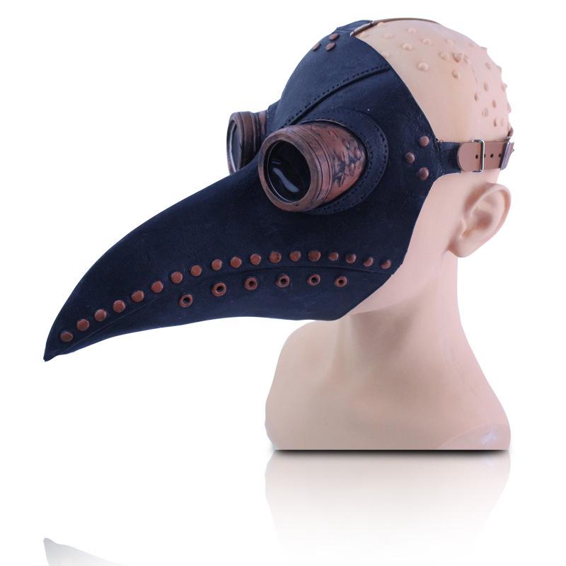 Plague Doctor Long Beak Crow Halloween Cosplay Mask черный коричневый