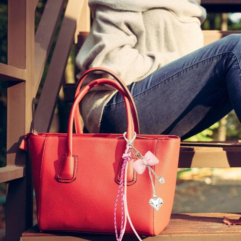 Trendy Korean Inspired Leather Tassels Bows Hanging Ornament Phone Charm Bag Accessories Key Holder for Stylish Women