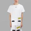 Off-White C/O Virgil Abloh Tiger Stripe Splatter Print T-Shirt Men Tops White OMAA002S171850130110