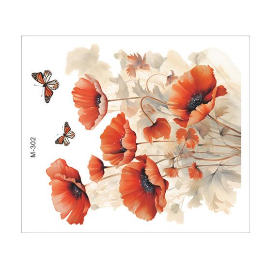 Toilet Sticker Removable Self-adhesive Waterproof PVC Living Room Bathroom Wall Art Floral Toilet Lid Decoration