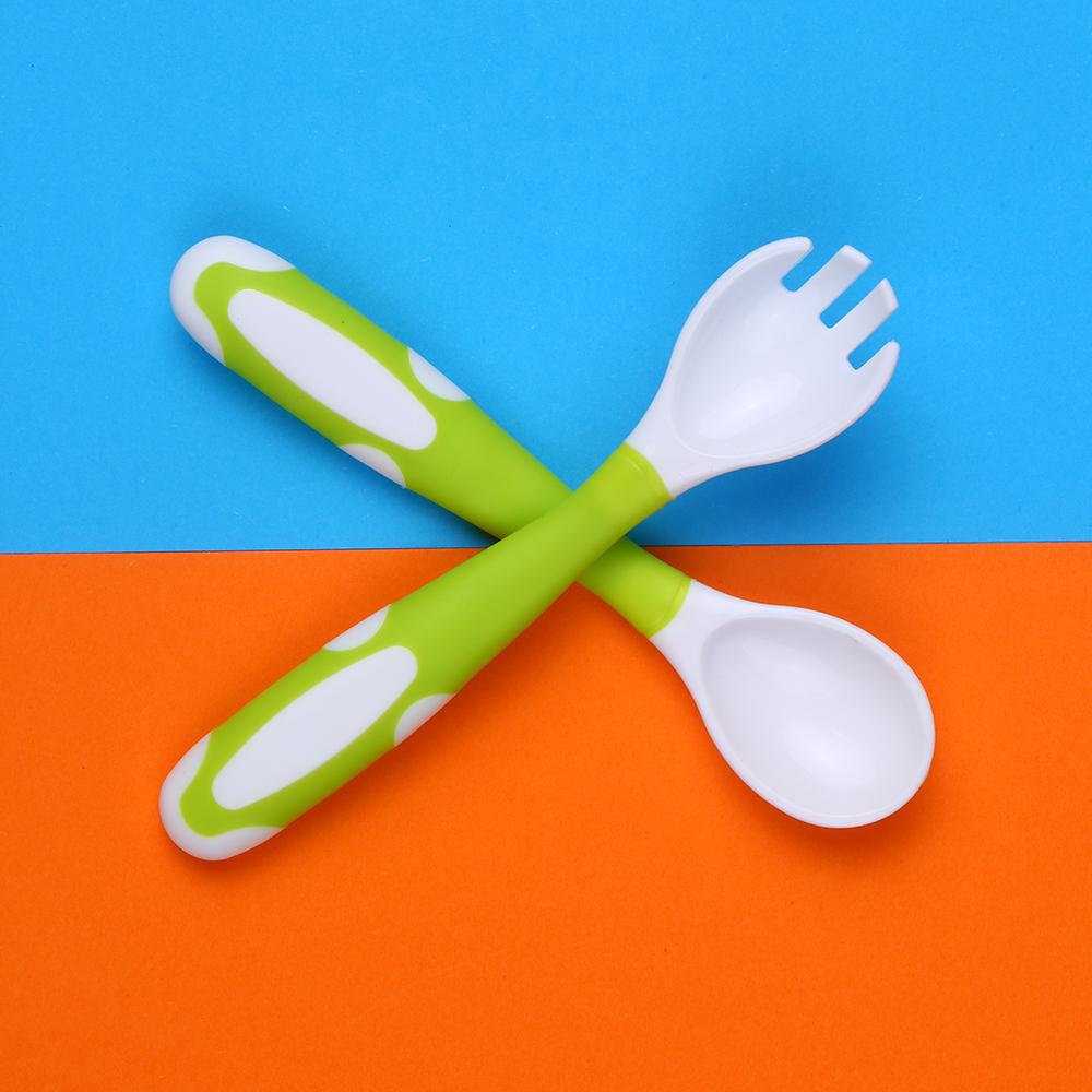Baby Spoon and Fork Set Travel Case Bendable & Non-Slip Handle Baby Training Spoon with Storage Box Portable Baby Tableware for Babies Infants Toddler