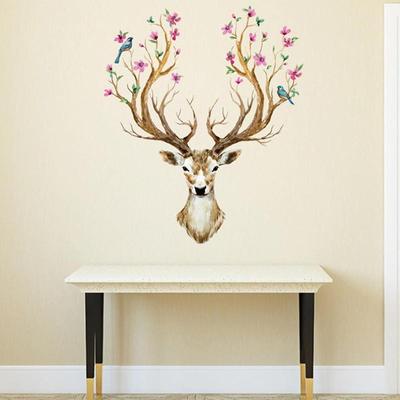 New 3D Plum Flower Deer Wall Stickers DIY Decoration PVC Removable Resistant  Wall Stickers