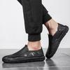 Herren Lederschuhe Frühling und Herbst Übergröße Britischer Trend Slipper Lazy Hand-Driving Casual Lederschuhe