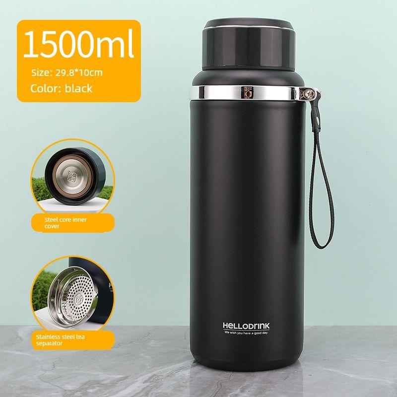 Large-Capacity Thermos Cup 316 Stainless Steel Tea Cup Outdoor Portable Water Cup 1 Liter Travel Sports Water Bottle 1500