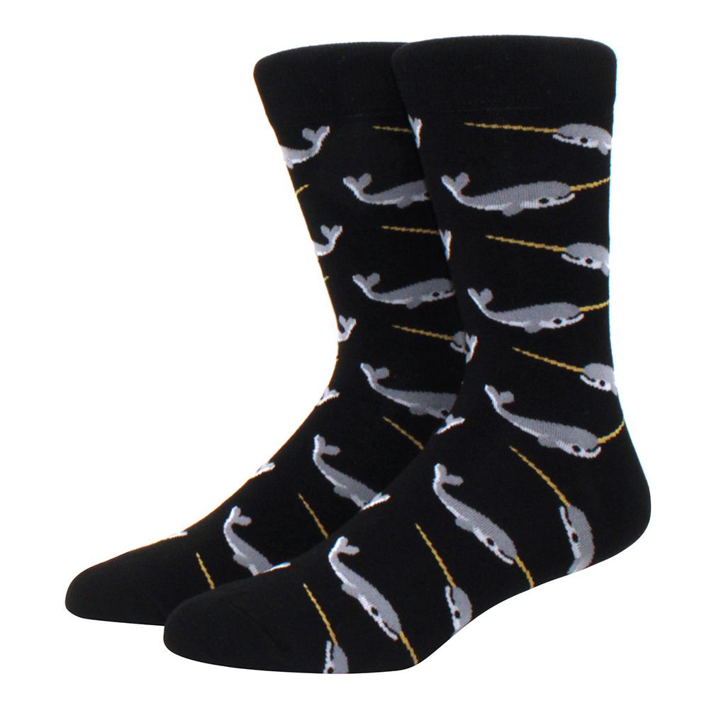 brand new men's socks colorful combed cotton crew socks Jacquard striped knee high socks for Funny men business casual dress