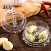 Hand Operated Garlic Press Mincer Tool, Multi-Purpose Manual Rotating Press, Bite-Teeth Crushing Clear Structure Masher, Transparent Easy To