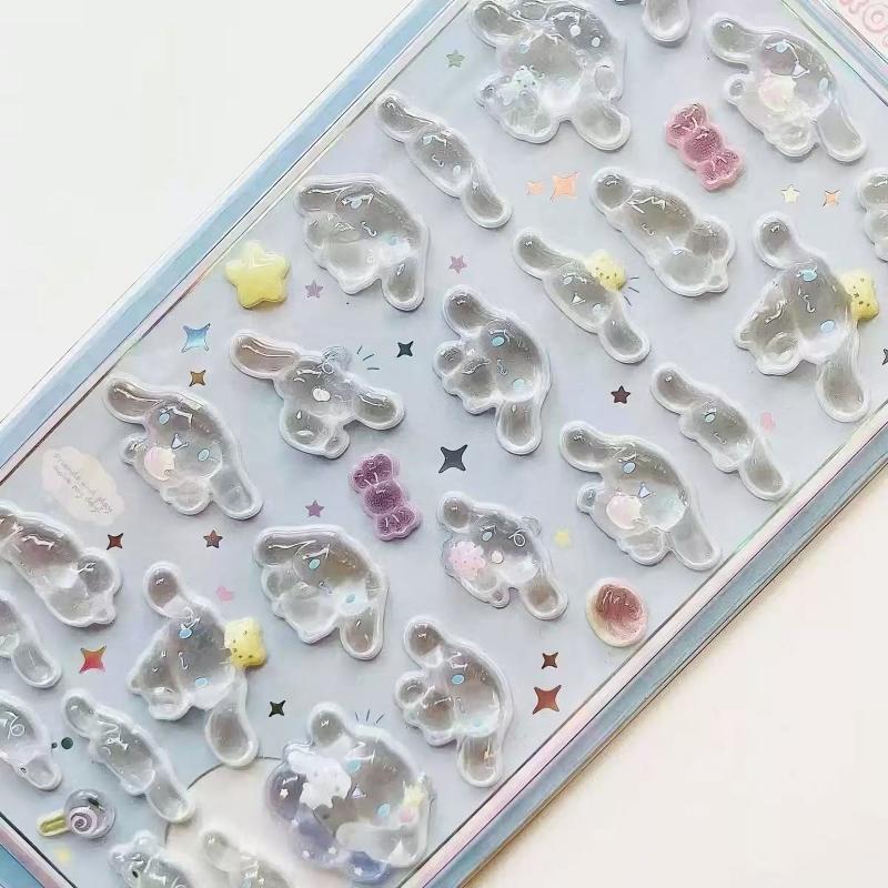 Cartoon Cute Character 3D Jelly Sticker Toys Phone DIY Crystal Decorative Stickers Christmas Cards Decorative Stickers Gifts
