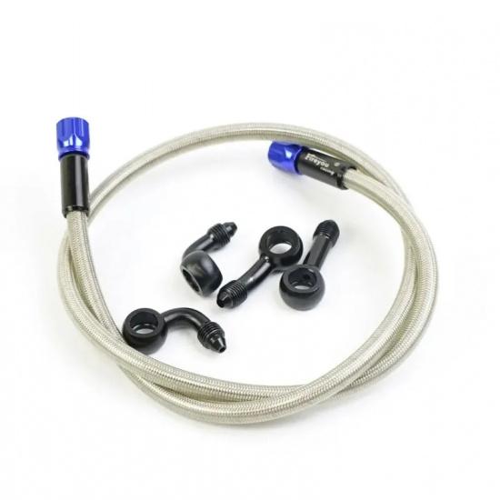 Motorcycle Steel Hydraulic Brake and Clutch Hoses, Equipped with Two M10 Brake Screws, Suitable for All Types of Motorcycles.