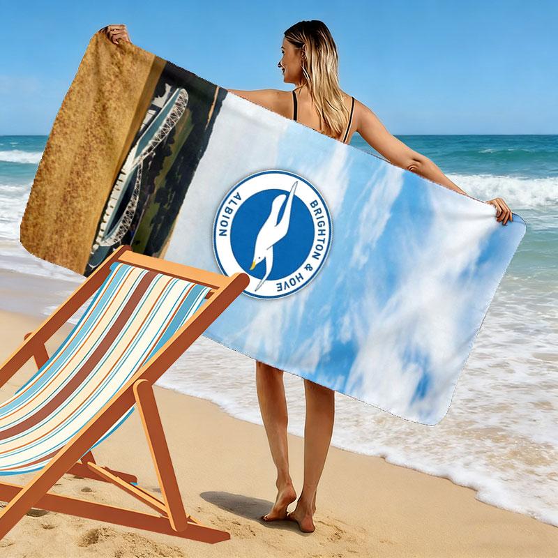 Brighton & Hove Albion Druck Strandtuch, Großes Weiches Schnelltrocknendes Handtuch für Strand Camping Schwimmen