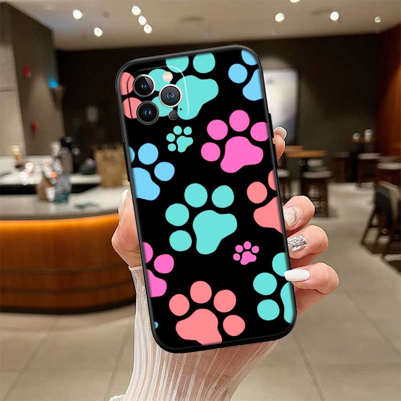 

NH19 dog footprint Paw Phone Case for Samsung Galaxy A11 A12 A13 A15 A52S A53 A55 A56 A70 A71 A72 A73 F06 F16 F56 S10 Plus S10e Galaxy F06 5G