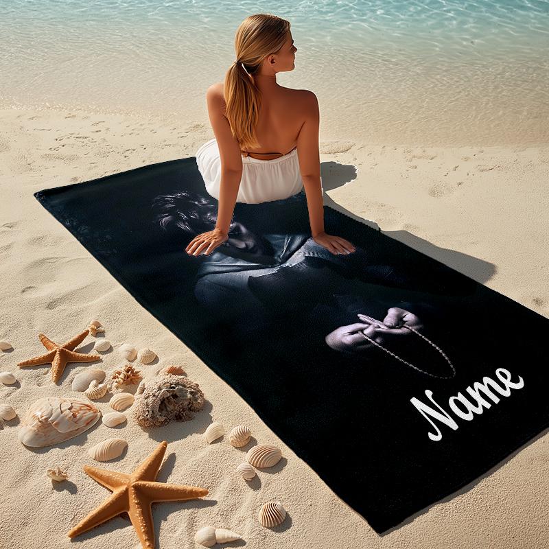 Custom Name Batman Saga Stylish Digital Printing Beach Towel Quick‑Drying Absorbent Blanket for Beach Pool Gym Travel