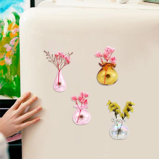 Mini Vase Refrigerator Magnet, Miniature Flower Vase Fridge Magnet, Plants Not Included, Cute Tiny Vase Magnet for Whiteboard Locker Office Kitchen