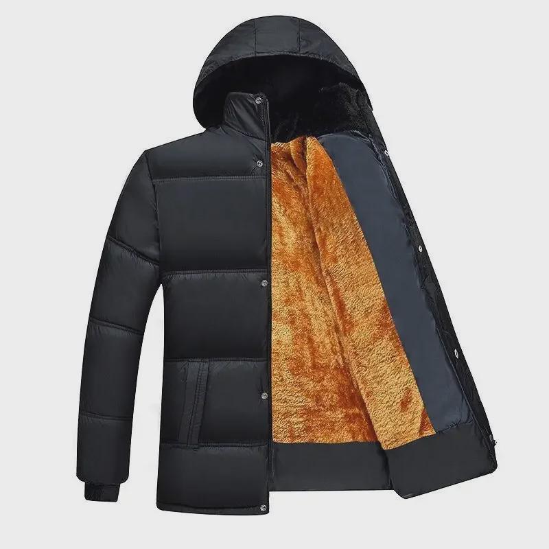 Geacă de iarnă pentru bărbați din catifea și bumbac gros pentru bărbați de vârstă mijlocie și vârstnici