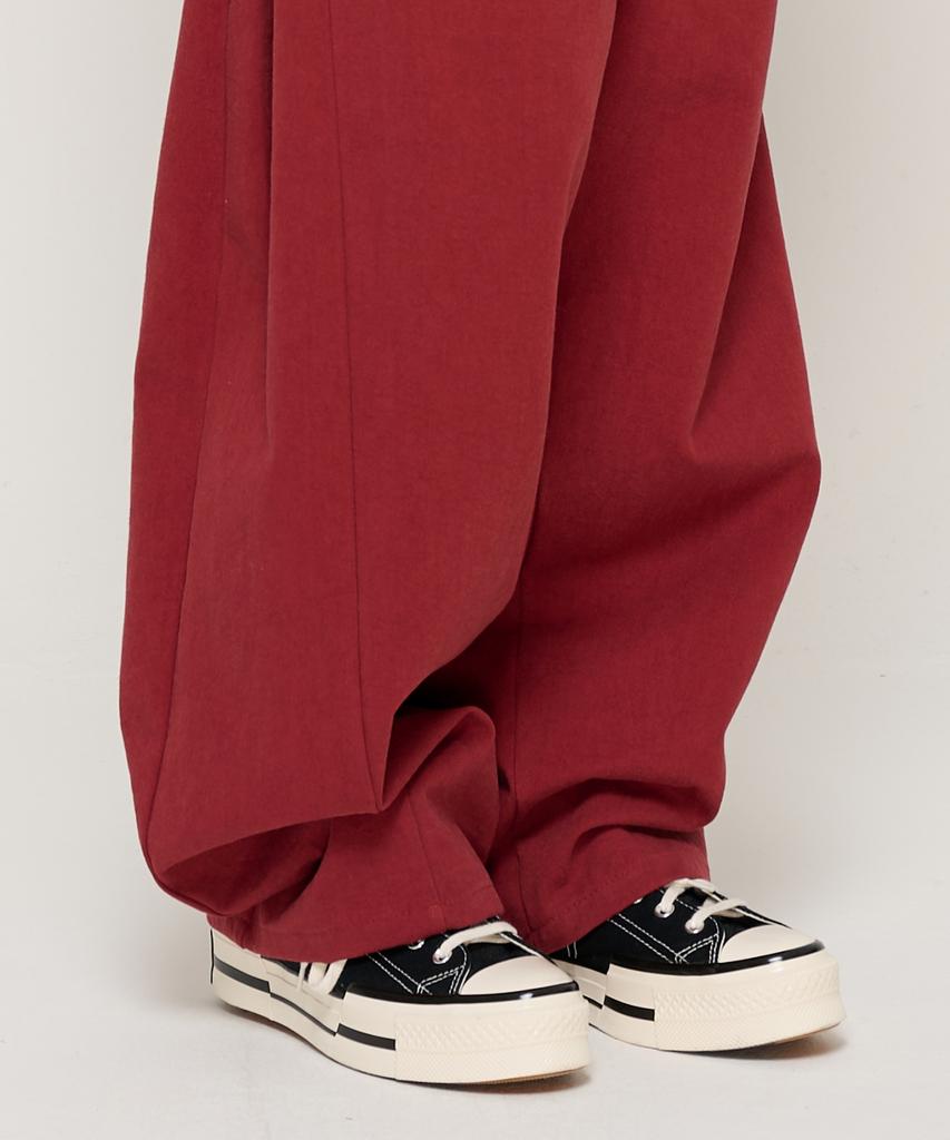 CARGOBROS Bio Cotton Curved Elastic Waist Pants (Wine)