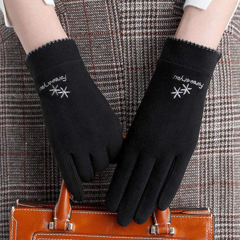 Warm gloves women winter winter outdoor sports cycling thickened touch screen windproof and cold proof
