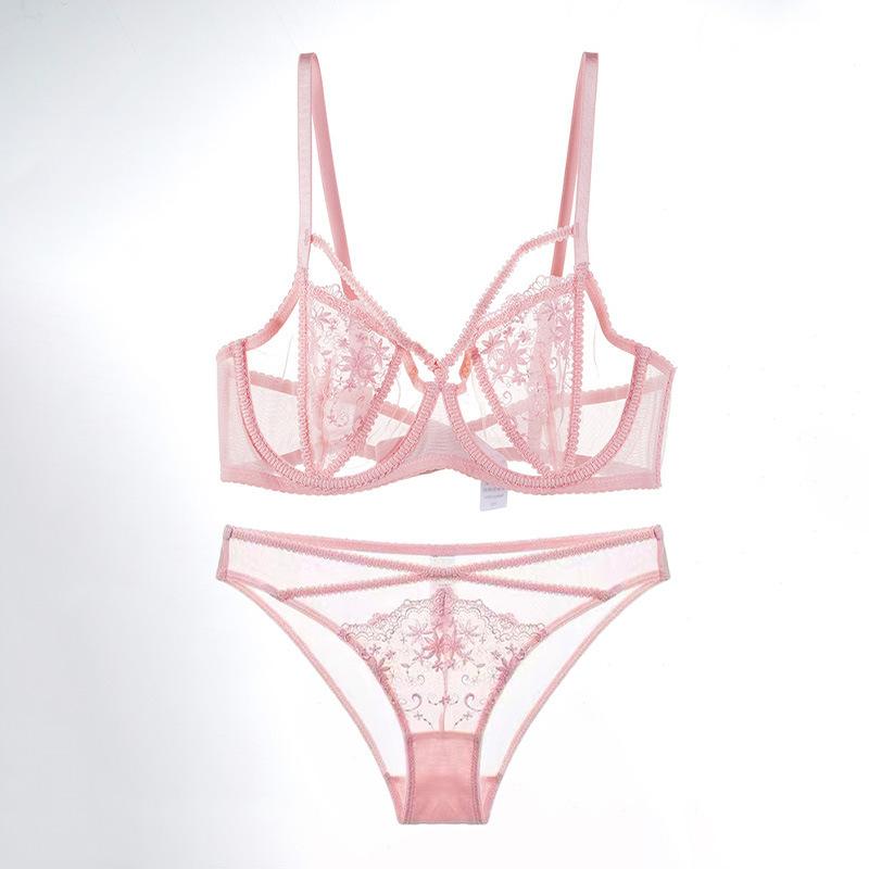 Lace Ultra-thin Bra, French Underwear, Women's Big Breasts Show Small Breasts, Breasts Gather Pure Desire, Sexy Transparent Bra