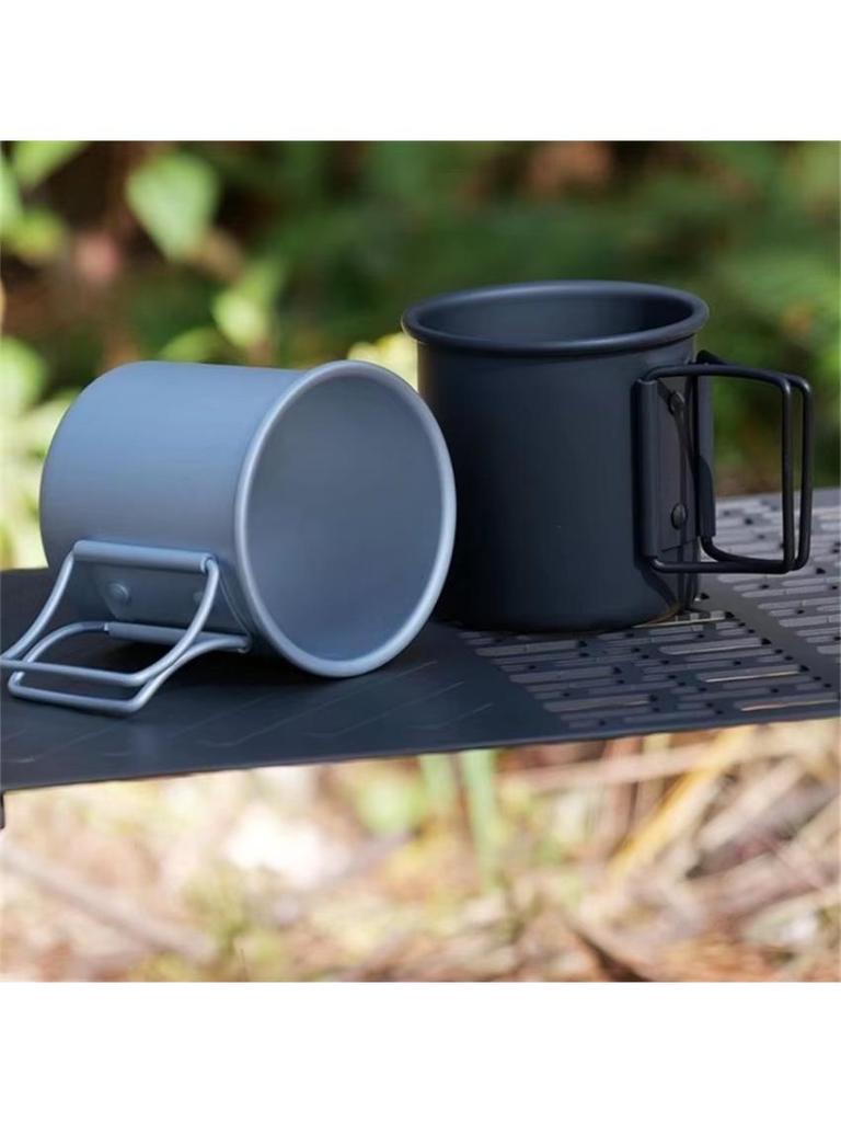 Outdoor Camping Tasse mit faltbarem Griff Tragbare Ultraleichte Aluminiumlegierung Becher Für Outdoor Wandern Kochen Neuankömmling 300ml