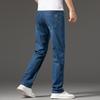 Mode große größe jeans männer sommer dünne abschnitt stretch licht blau gerade lose beiläufige lange hosen