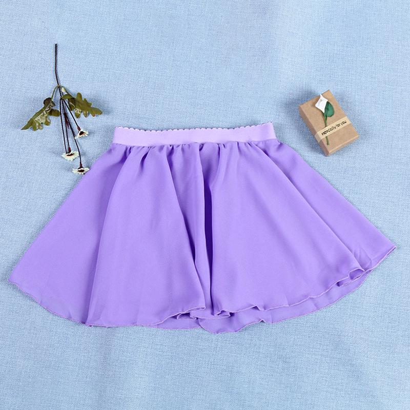 

1 шт. Одежда для танцев Мини Шифон Детская Однотонная Элегантная Балетная Танцевальная Расклешенная Юбка для Девочек S светло-фиолетовый