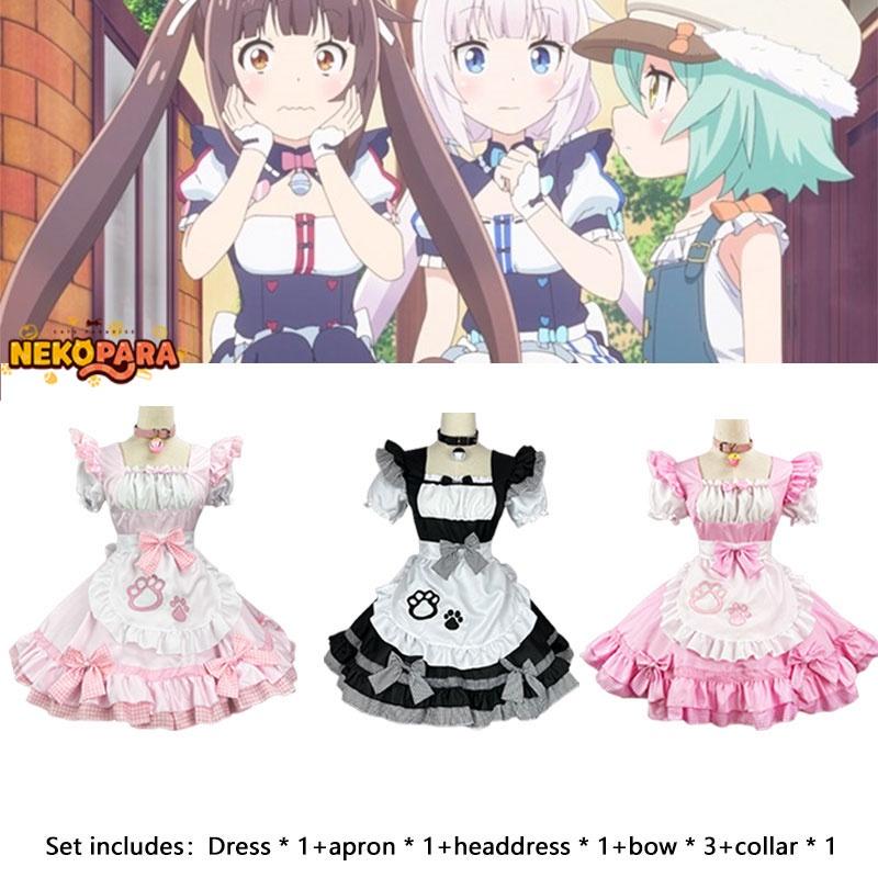 Apron Classic Nekopara Dress Maid Costume Set Game Characters Cosplay Halloween