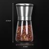 Baijie 304 Stainless Steel Pepper Grinder, Pepper Powder Grinder, Manual Black Pepper Grinder Bottle, 150ml