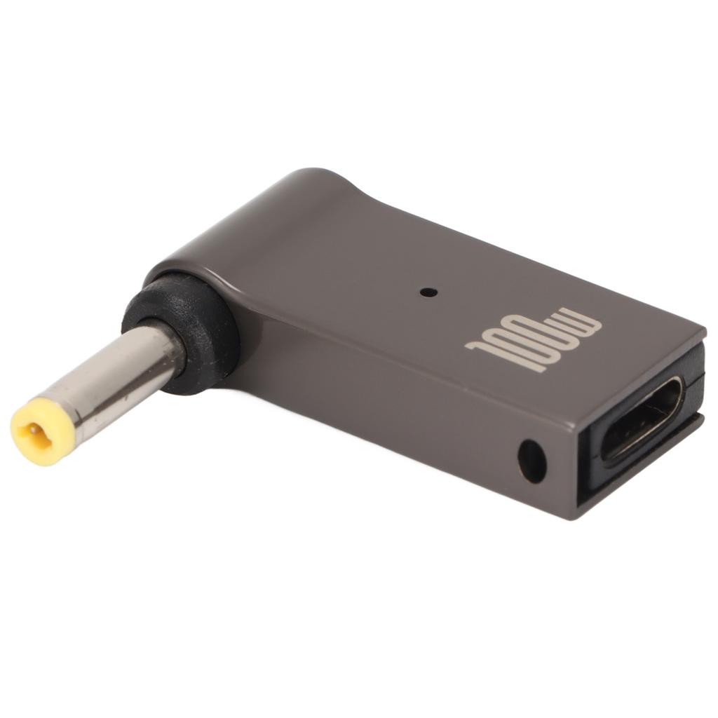 Type C Female Input to DC Adapter PD Fast Charging Chip Aluminum Alloy Material Elbow Design 100W Notebook Power