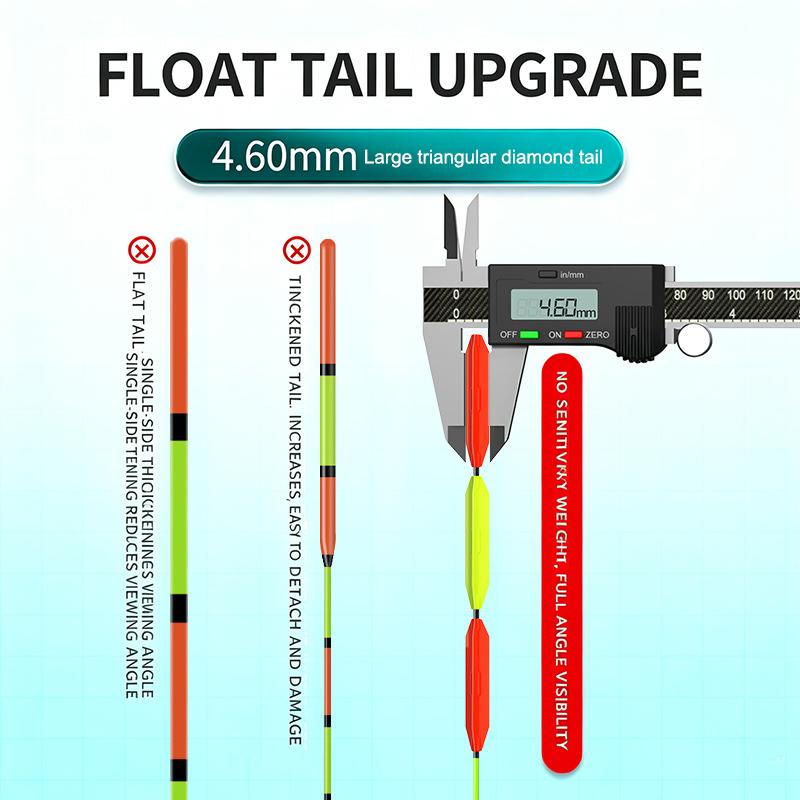 Highly Visible Fishing Float Triangular Tail Buoyancy For All Water Fishing For Catching Carp Crucian Carp Tilapia Grass Carp