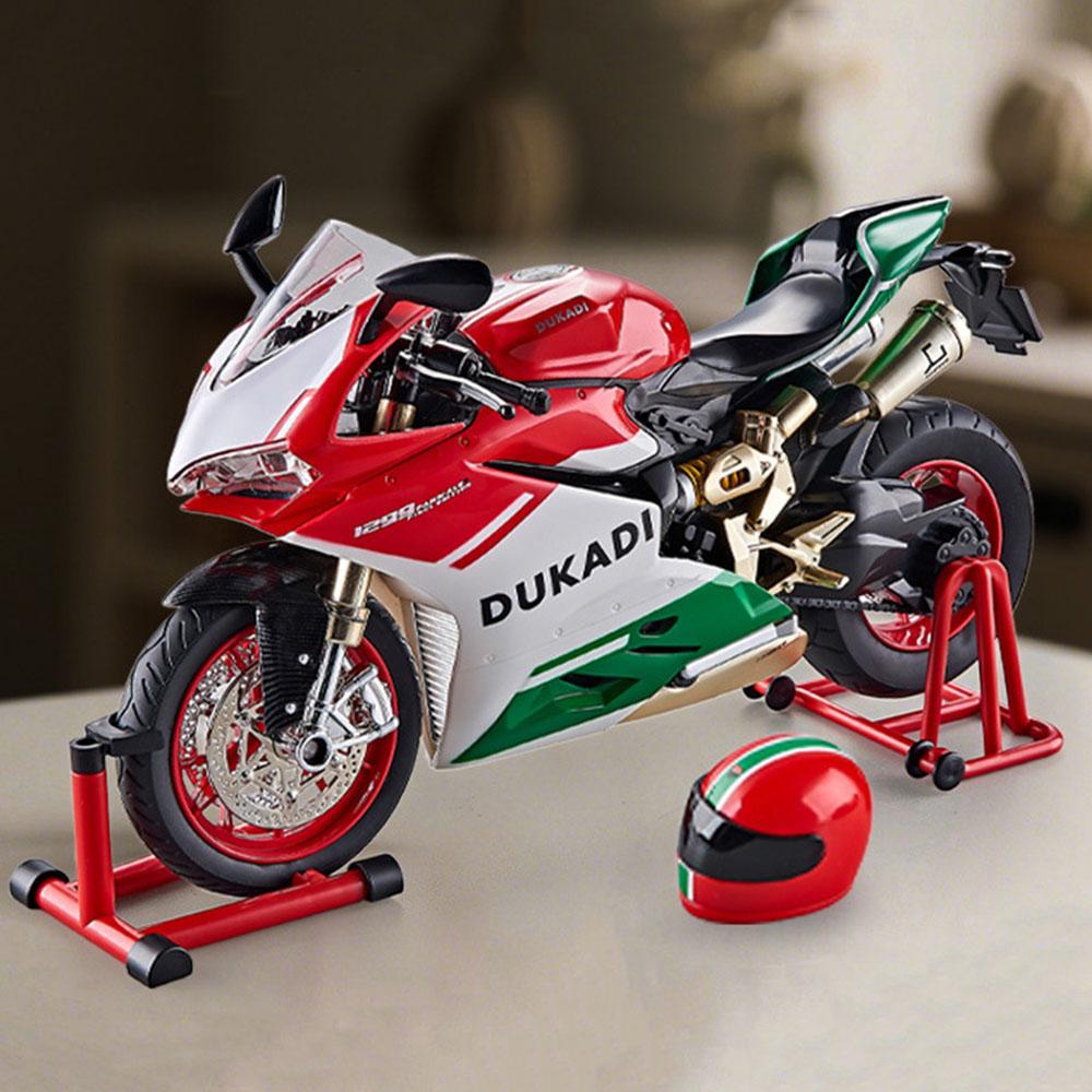 1:9 Alloy 1299 Motorcycle 1199 Diecast Models Toys Car Front Wheel Steering Shock Absorption Sound Light Cars Boyfriend's Gifts