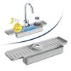 Upgraded Silicone Sink Faucet Splash Guard Draining Rack Sponge Holder for Kitchen Counter Wash Basin and Bathroom