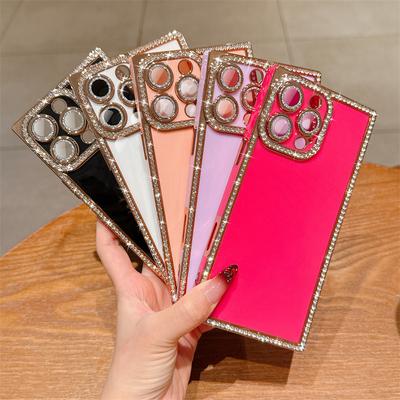 Luxury Diamond Glitter Electroplated Phone Case For iPhone 13 14 15 16 Pro Max Plus Fashion Shockproof Soft Frame Bumper Cover