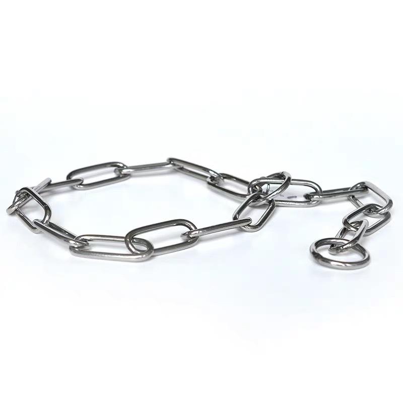 Stainless Steel Dog Training Square Brass P Chain Dog Chain Medium and Large Dog Collar Dog Training Dog Chain Explosion Proof Control Chain