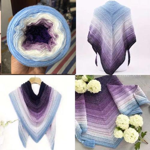 300g Organic Lace Cotton Blend Cake Roll Long Section Dyeing Yarn Hand-woven Shawl Scarf Skirt Hat Crochet Wool