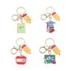 Set of 4pcs Unique School Themed Keychain Sturdy And Stylish Backpack Accessories For Teachers And Pupils