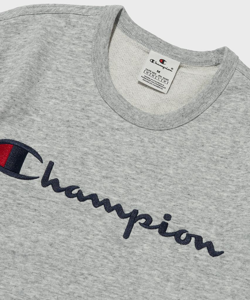 Champion Big Script Logo Crewneck Sweatshirt Normal Grey