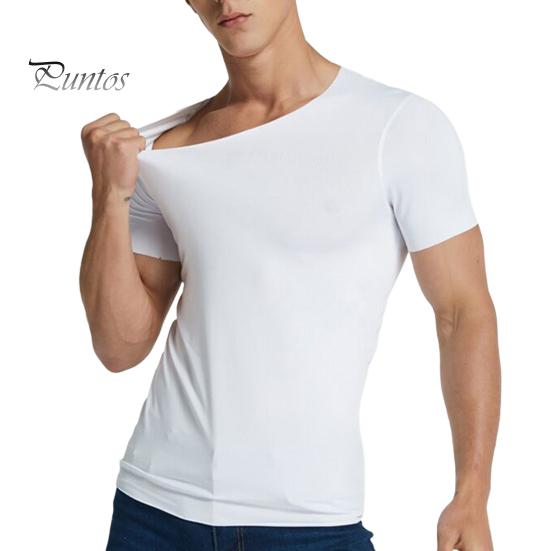 Tricouri Bărbătești Mătase de Gheață Casual Mânecă Scurtă Tricou Sport Vară Respirabil Umezeală Gât în V Maiou Top