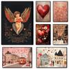 Dark Moody Valentine’s Day Cupid with Heart Love Amur Romantic Couple Poster Canvas Painting Wall Art Pictures Home Decor