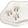 Borderless Fashion Star and Moon Two-Color Earrings: Gold-Plated Stainless Steel Silver Design Jewelry