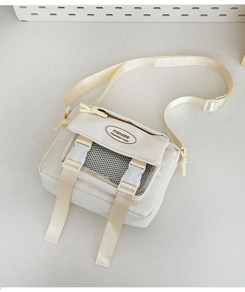 2025 new large-capacity school bag, messenger bag, women's transparent and versatile simple shoulder messenger bag trend
