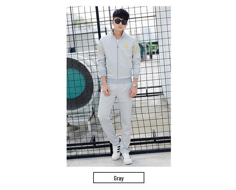 2025 Herren Slim Fit Koreanische Strickjacke: Frühlings-/Herbst-Freizeit-Sport-Sweatshirt-Set