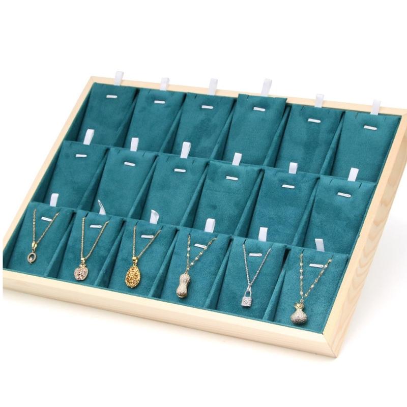 Elegant Sturdy Wood Jewelry Storage Tray with Slots Portable for Pendants and Accessories Household Organization