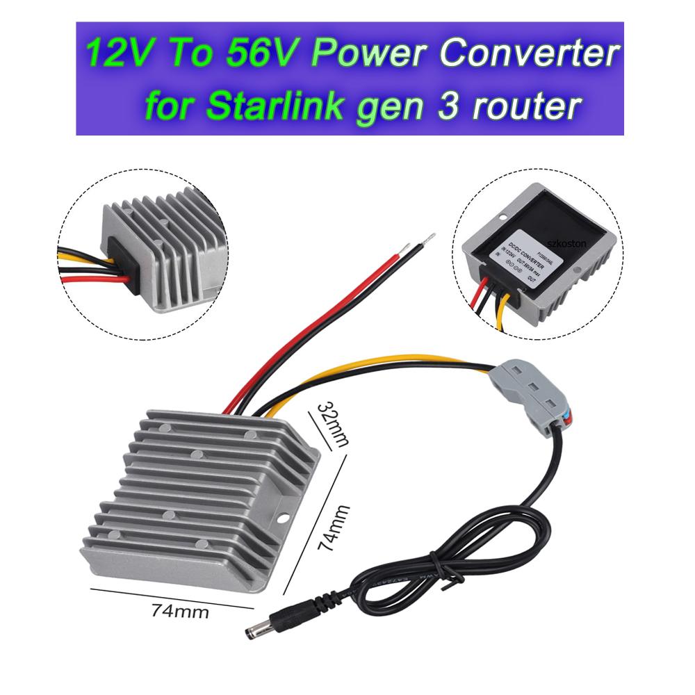 Convertisseur de Puissance 12V vers 56V pour Starlink Régulateur de Tension 3A Module d'Alimentation Step-up pour Routeur Gen 3 CV/CC Adaptateur d'Alimentation Step Up