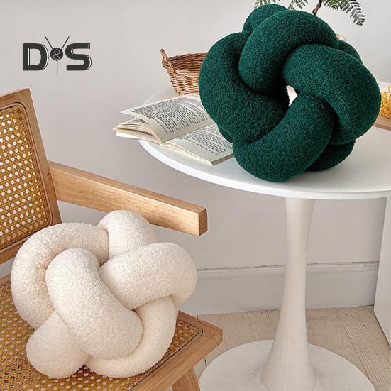 Pillow Manual Braided Knot Round Ball Shape Plush Elastic Sleeping Companion Sofa Couch Decoration Throw Pillow Photography Cushion