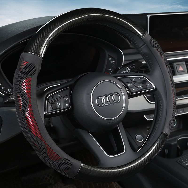 Steering Wheel Cover for Buick New Excelle, Regal, Encore, Verano Gt/Xt, Verano Carbon Fiber Car Steering Wheel Cover Round - Black