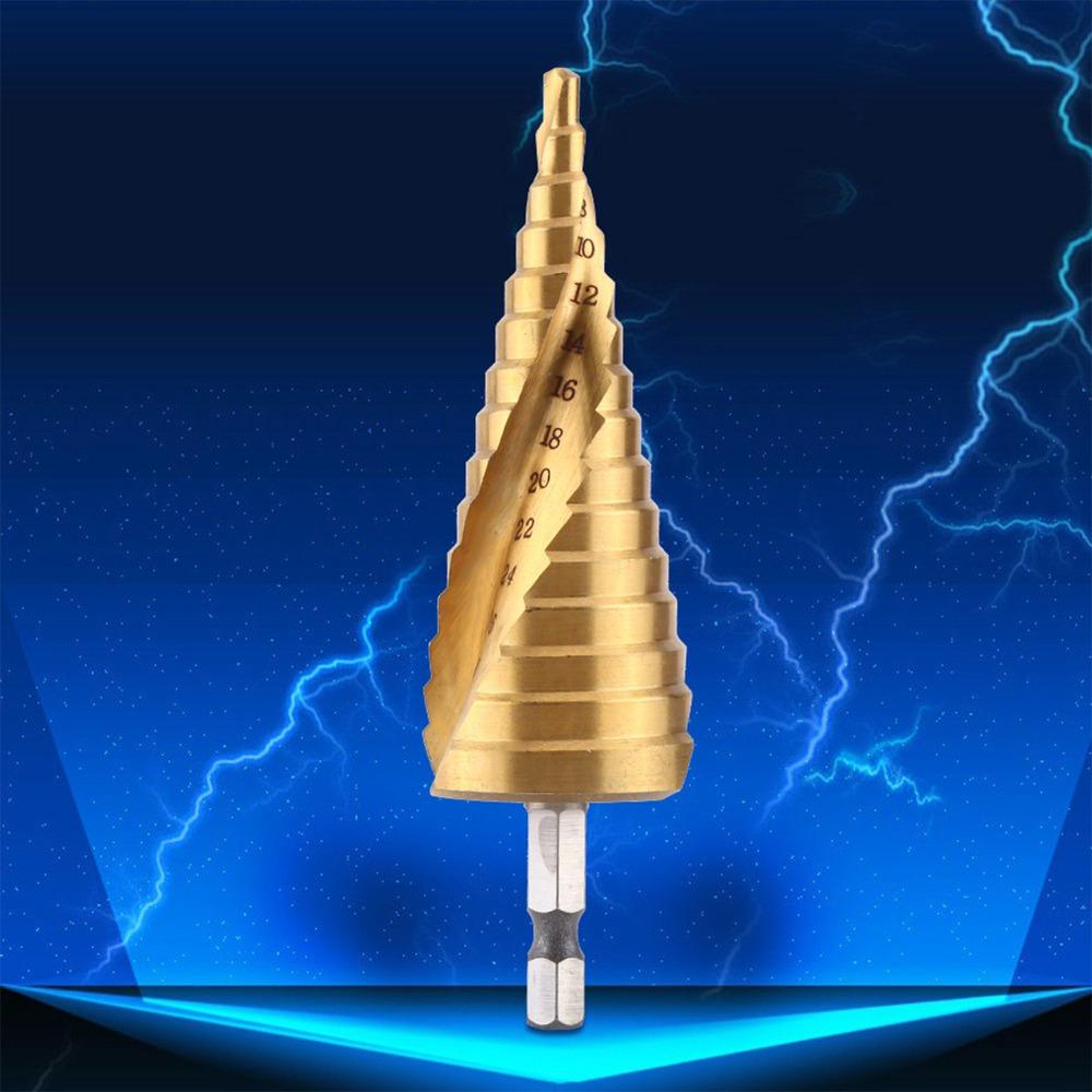 Hex Shank Step Drill Bit Titanium Coated Titanium Coated Drill Bit  Drilling Wood