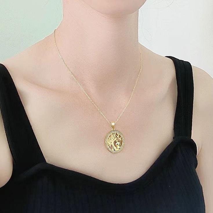 Ladies Elegant Cute Chinese Panda Pendant Necklaces