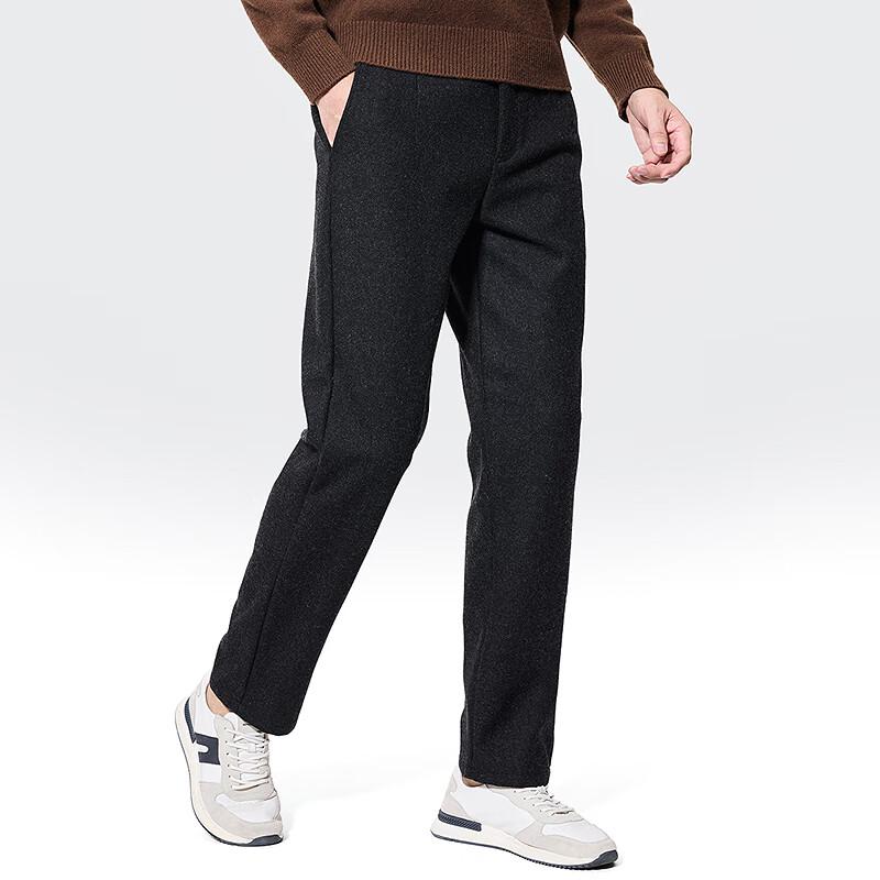 Men's Wool Blend Straight-Leg Casual Pants